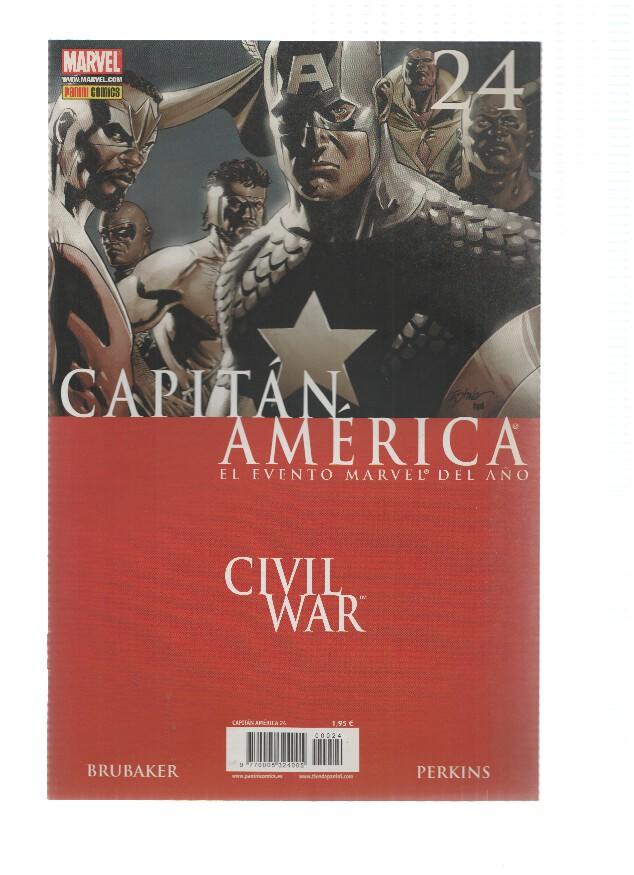CAPITAN AMERICA, Año 3, Numero 24: Tambores de Guerra 3  (Panini 2008)