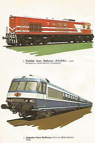 LAMINA 8754: Turkish State Railways (TCDD). Jugoslav State Railways