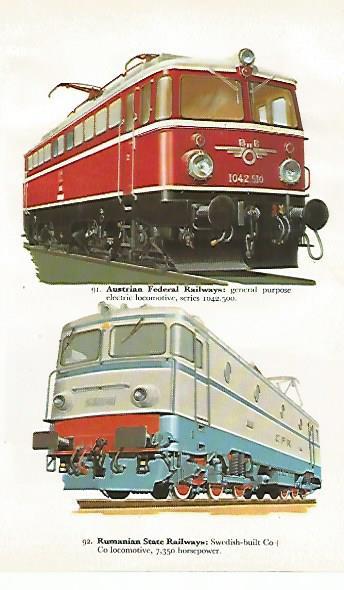 LAMINA 8765: Austrian Federal Railways. Rumanian State Railways