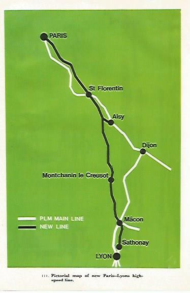 LAMINA 8775: Map of Paris-Lyon high speed line