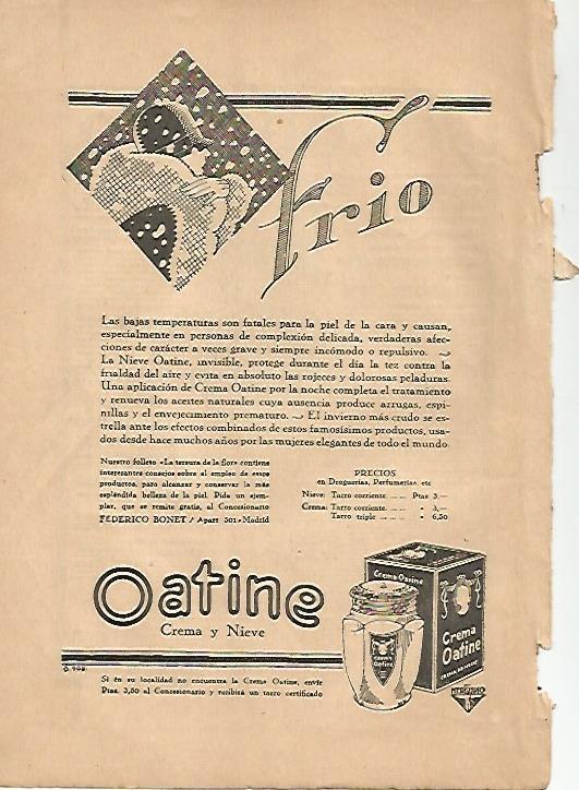 LAMINA 8778: Publicidad de crema Oatine