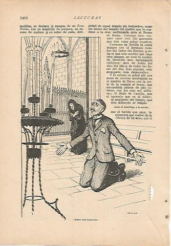 LAMINA 8805: Dibujo de Rapsomanikis para el relato El hombre de la suerte