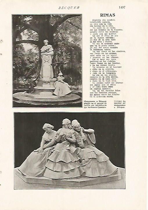 LAMINA 8813: Monumento a Becquer en Sevilla