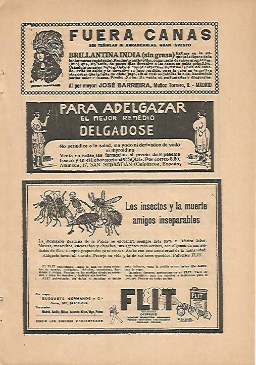 LAMINA 8831: Publicidad de Brillantina India y Matainsectos Flit