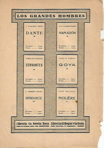 LAMINA 8833: Publicidad de Libreria La Novela Rosa de Barcelona y El hogar y la moda de Madrid
