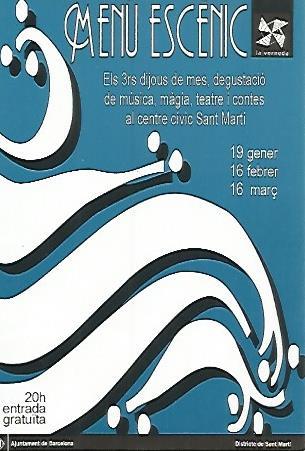 POSTAL A0213 PUBLICITARIA A0213: Menu Escenic del Centre Civic Sant Marti
