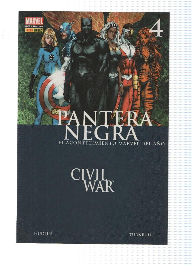 PANTERA NEGRA, Numero 04: Civil War, Crimenes de Guerra - Reginald Hudlin (Panini 2007)