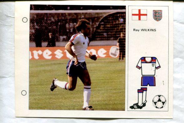 Estrellas del Mundial 82 numero 084: Ray Wilkins de Inglaterra