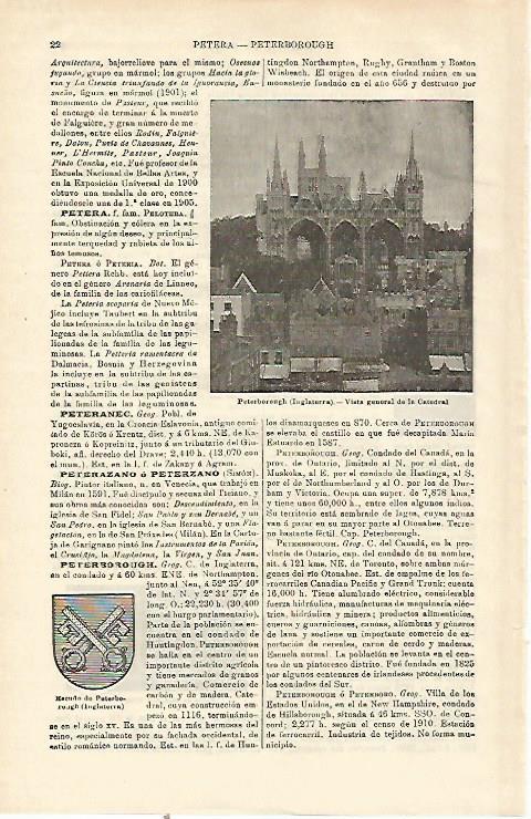 LAMINA ESPASA 23122: Catedral de Peterborough Inglaterra