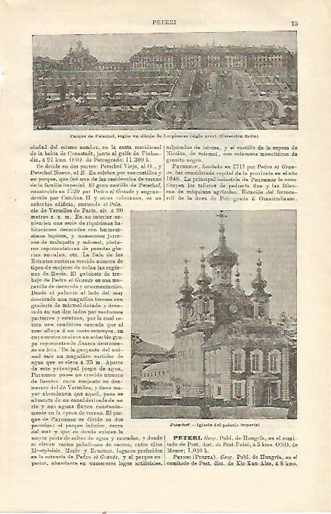LAMINA ESPASA 23124: Iglesia del palacio imperial de Peterhof