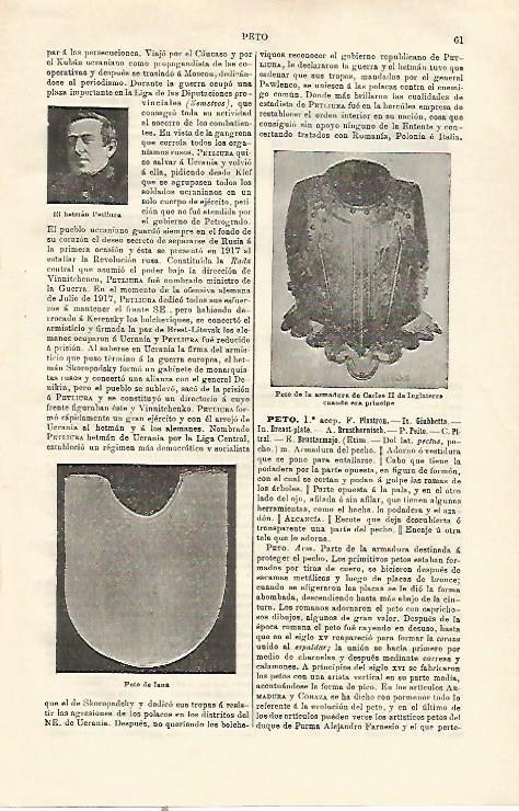 LAMINA ESPASA 23127: Peto de la armadura de Carlos II de Inglaterra