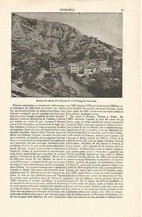 LAMINA ESPASA 23135: Castillo del Petrarca en Francia
