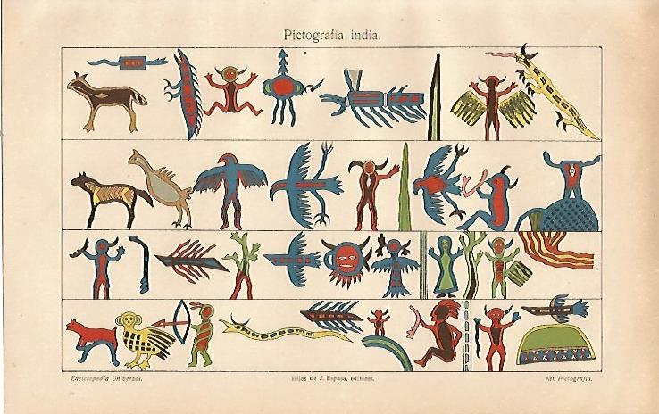 LAMINA ESPASA 23192: Pictografia india