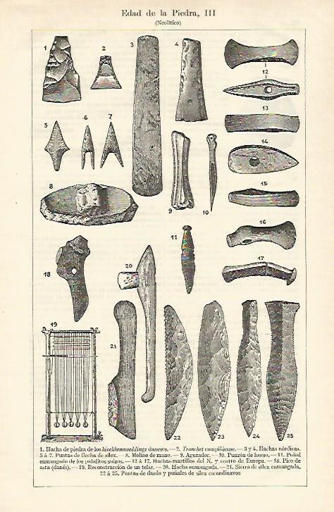 LAMINA ESPASA 23204: Utensilios del Neolitico