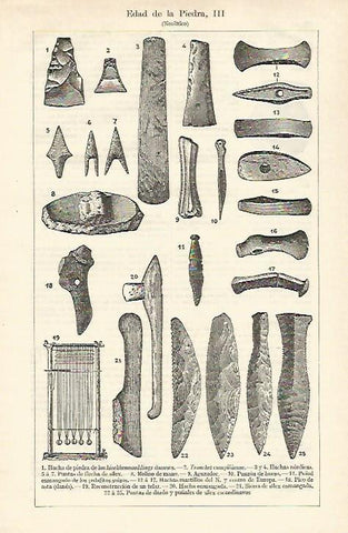 LAMINA ESPASA 23204: Utensilios del Neolitico