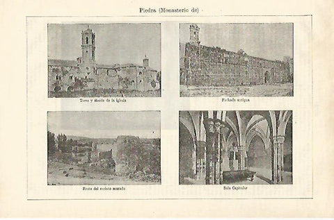LAMINA ESPASA 23216: Exteriores del Monasterio de Piedra