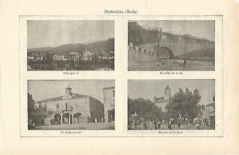 LAMINA ESPASA 23219: Vistas de Piedrahita Avila