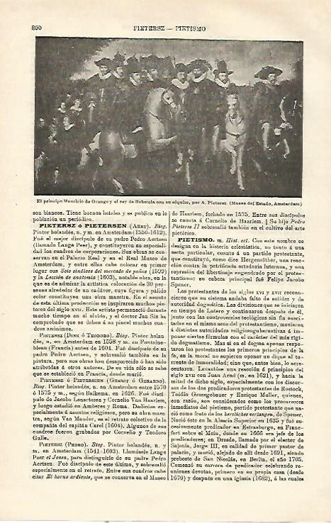 LAMINA ESPASA 23228: El principe Mauricio de Orange y el rey de Bohemia por A. Pietersz