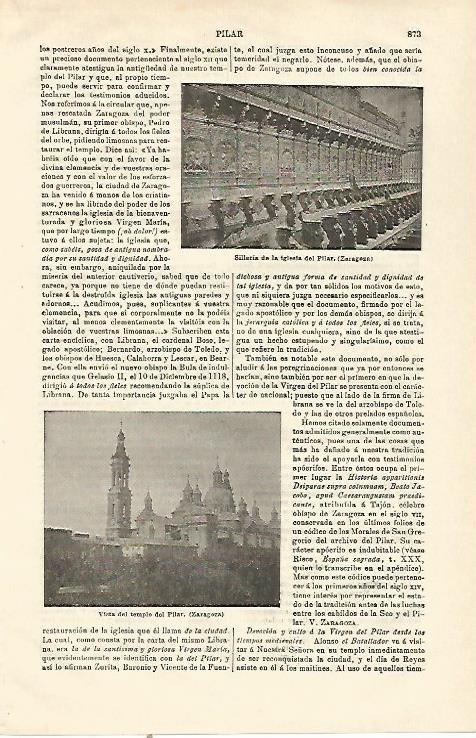 LAMINA ESPASA 23238: Silleria de la iglesia del Pilar en Zaragoza