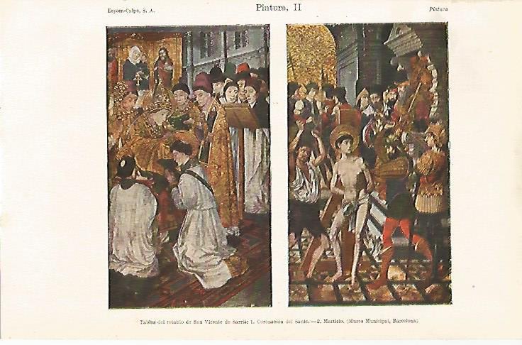 LAMINA ESPASA 23273: Tabla del retablo de San Vicenç de Sarria