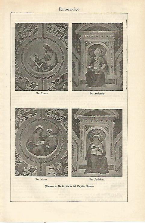 LAMINA ESPASA 23280: frescos de Santa Maria del Popolo en Roma