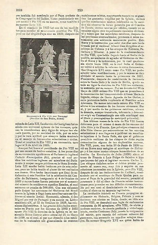 LAMINA ESPASA 23285: Monumento a Pioi VIII por Tenerani