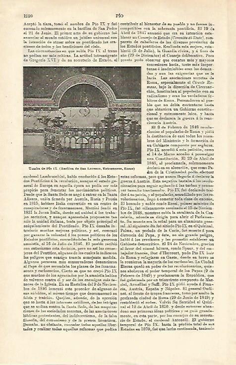 LAMINA ESPASA 23286: Tumba de Pio IX