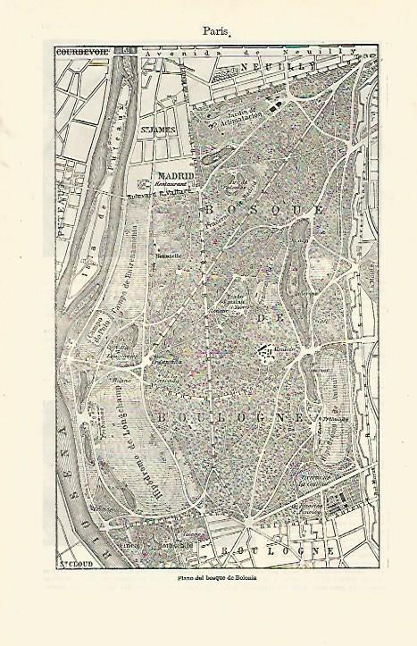 LAMINA ESPASA 23328: Plano del Bosque de Bolonia en Paris
