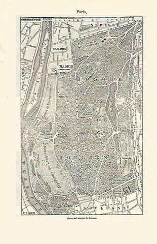 LAMINA ESPASA 23328: Plano del Bosque de Bolonia en Paris