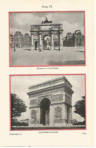 LAMINA ESPASA 23349: El Louvre y Arco del Triunfo de Paris