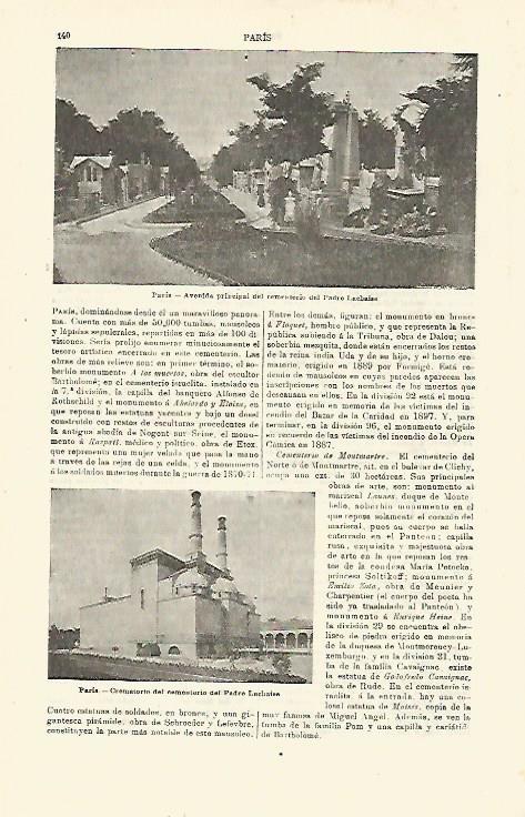 LAMINA ESPASA 23350: Cementerio del padre Lachaise en Paris