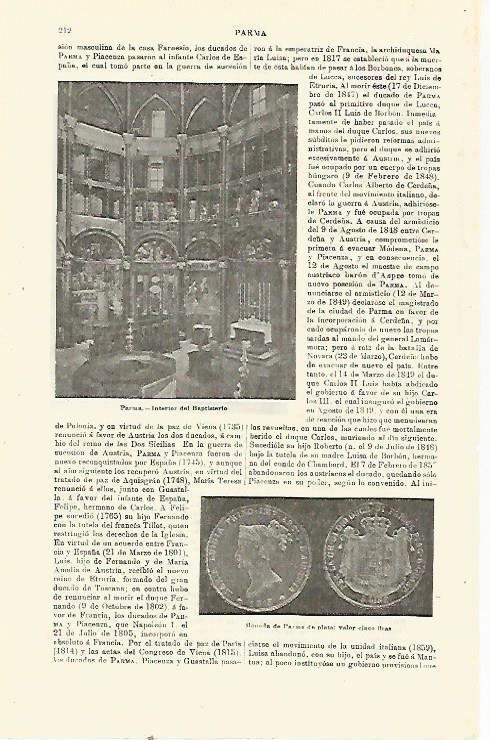 LAMINA ESPASA 23362: Interior del Baptisterio de Parma
