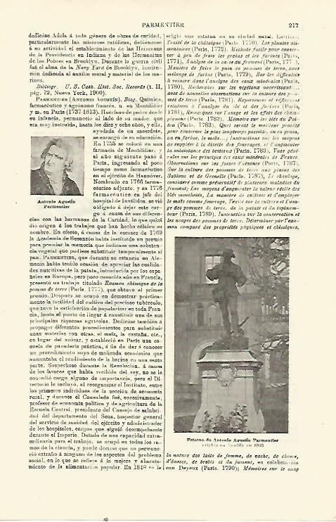 LAMINA ESPASA 23364: Estatua de Parmentier en Neuilly