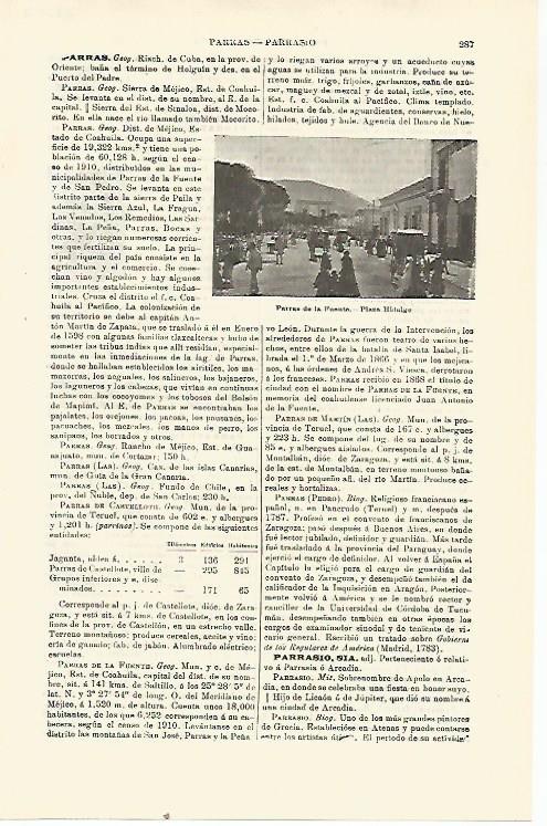 LAMINA ESPASA 23383: Plaza Hidalgo en Parras de la Fuente