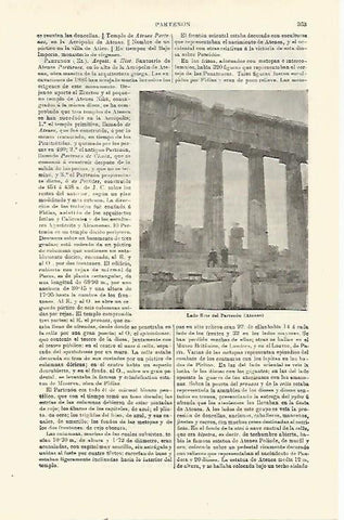 LAMINA ESPASA 23392: Lado este del Partenon de Atenas