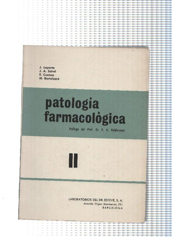 Patologia farmacologica, tomo II