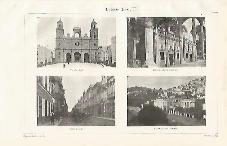 LAMINA ESPASA 23469: Catedral de Las Palmas Calle Triana y Risco de San Nicolas