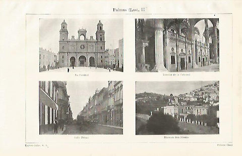 LAMINA ESPASA 23469: Catedral de Las Palmas Calle Triana y Risco de San Nicolas