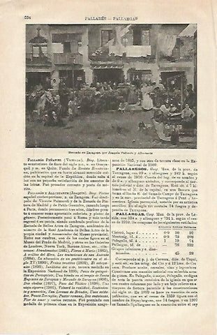 LAMINA ESPASA 23503:Mercado en Zaragoza por J. Pallares 