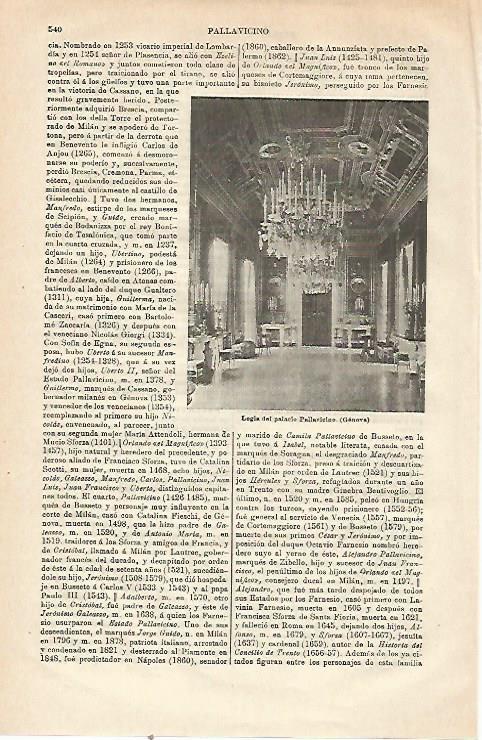 LAMINA ESPASA 23504: Logia del Palacio Pallavicino en Genova
