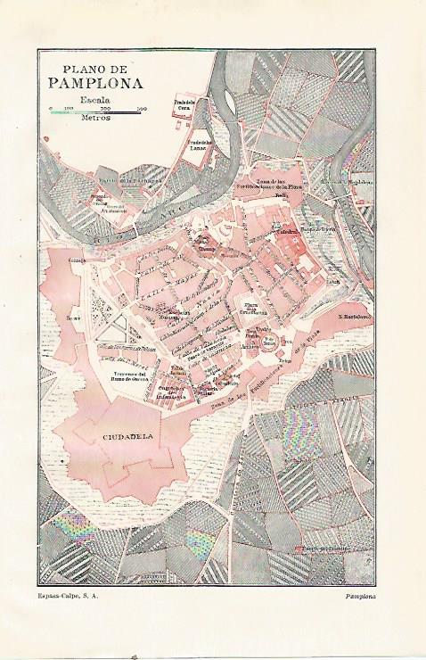 LAMINA ESPASA 23511: Plano de Pamplona