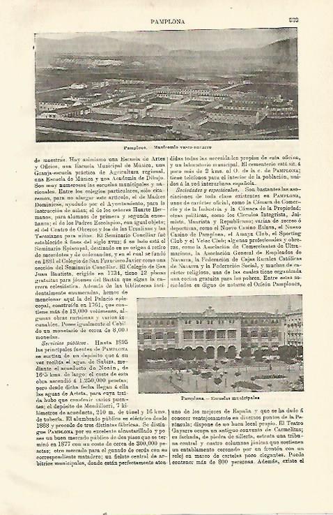 LAMINA ESPASA 23516: Manicomio vasco navarro de Pamplona