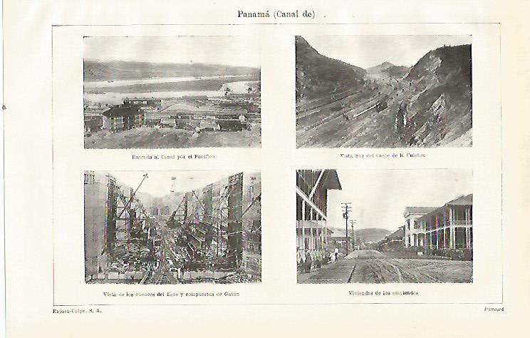 LAMINA ESPASA 23529: Vistas del Canal de Panama