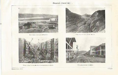LAMINA ESPASA 23529: Vistas del Canal de Panama