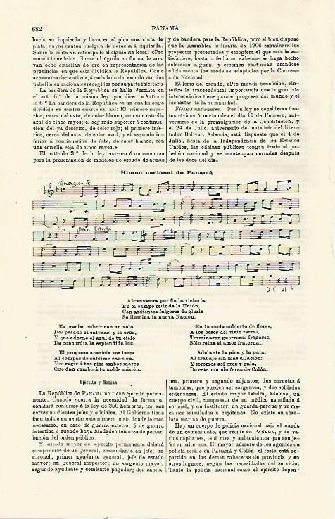LAMINA ESPASA 23538: Himno Nacional de Panama