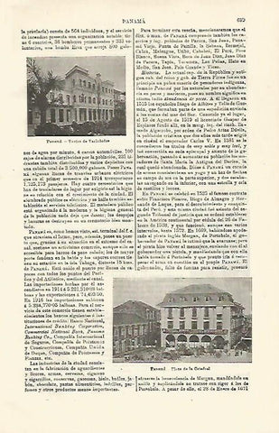 LAMINA ESPASA 23542: Teatro de Variedades  y plaza de la Catedral de Panama