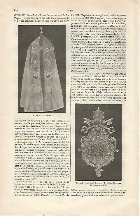LAMINA ESPASA 23573: Capa pluvial del Papa