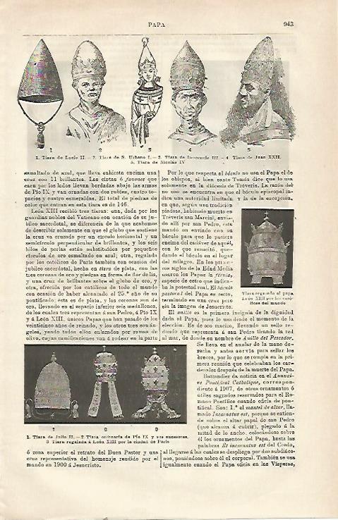 LAMINA ESPASA 23574: Tiaras de los Papas