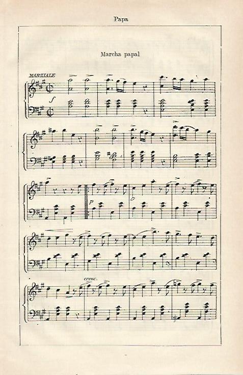 LAMINA ESPASA 23581: Marcha Papal (partitura)
