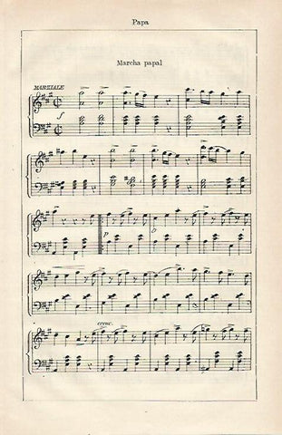 LAMINA ESPASA 23581: Marcha Papal (partitura)